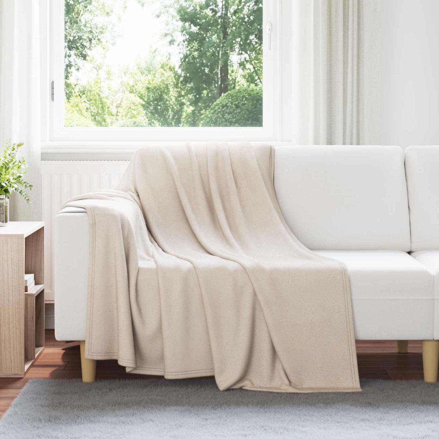 Throw Blankets 6 pcs Beige 200 x 150 cm Fleece