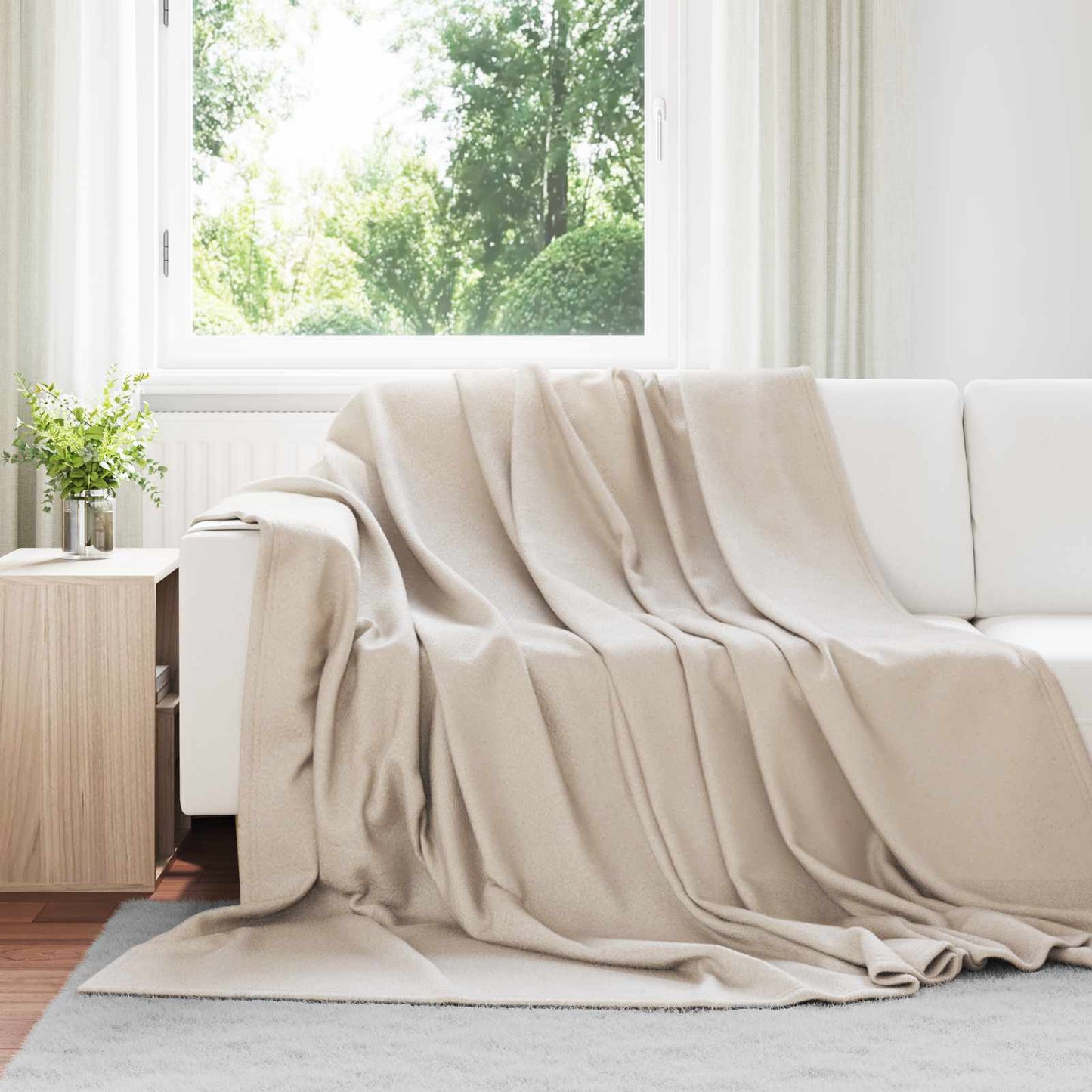 Throw Blankets 6 pcs Beige 270 x 240 cm Fleece