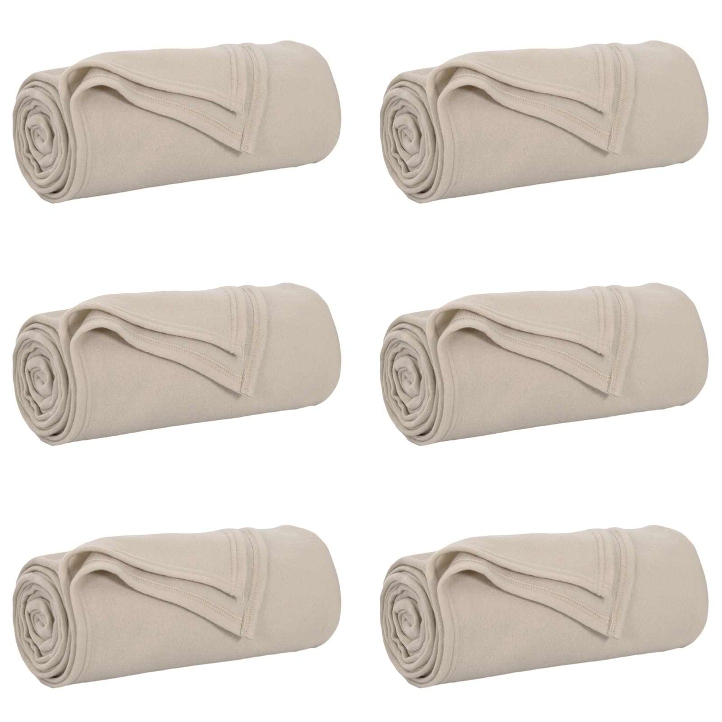 Throw Blankets 6 pcs Beige 270 x 240 cm Fleece