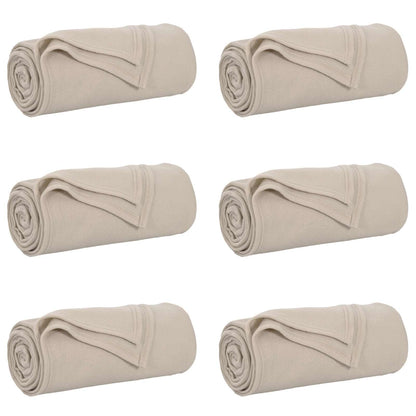 Throw Blankets 6 pcs Beige 270 x 240 cm Fleece