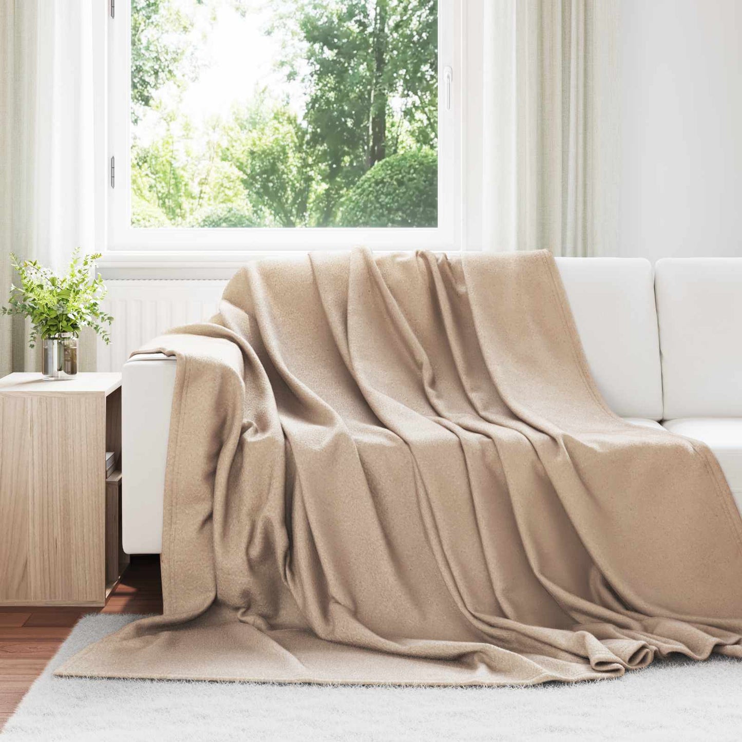 Throw Blankets 6 pcs Camel 240 x 220 cm Fleece