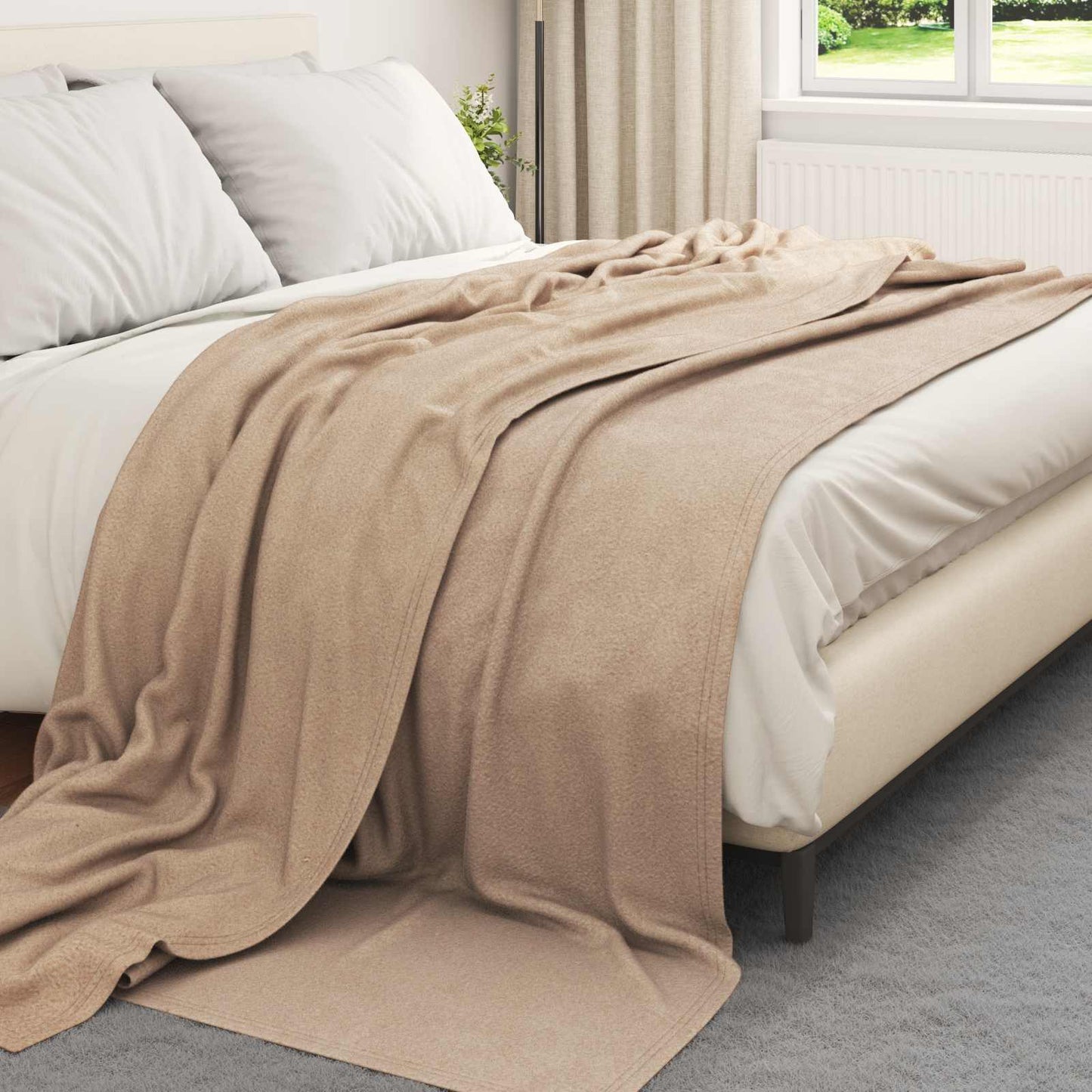 Throw Blankets 6 pcs Camel 240 x 220 cm Fleece