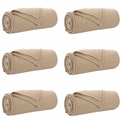 Throw Blankets 6 pcs Camel 270 x 240 cm Fleece