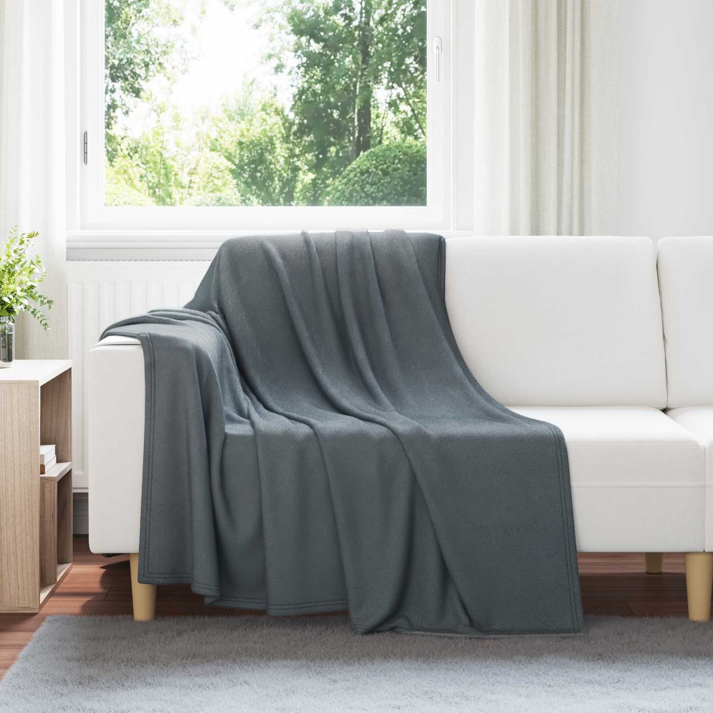 Throw Blankets 6 pcs Dark Grey 200 x 150 cm Fleece
