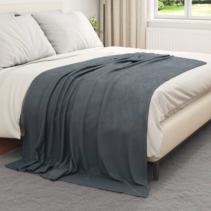 Throw Blankets 6 pcs Dark Grey 200 x 150 cm Fleece