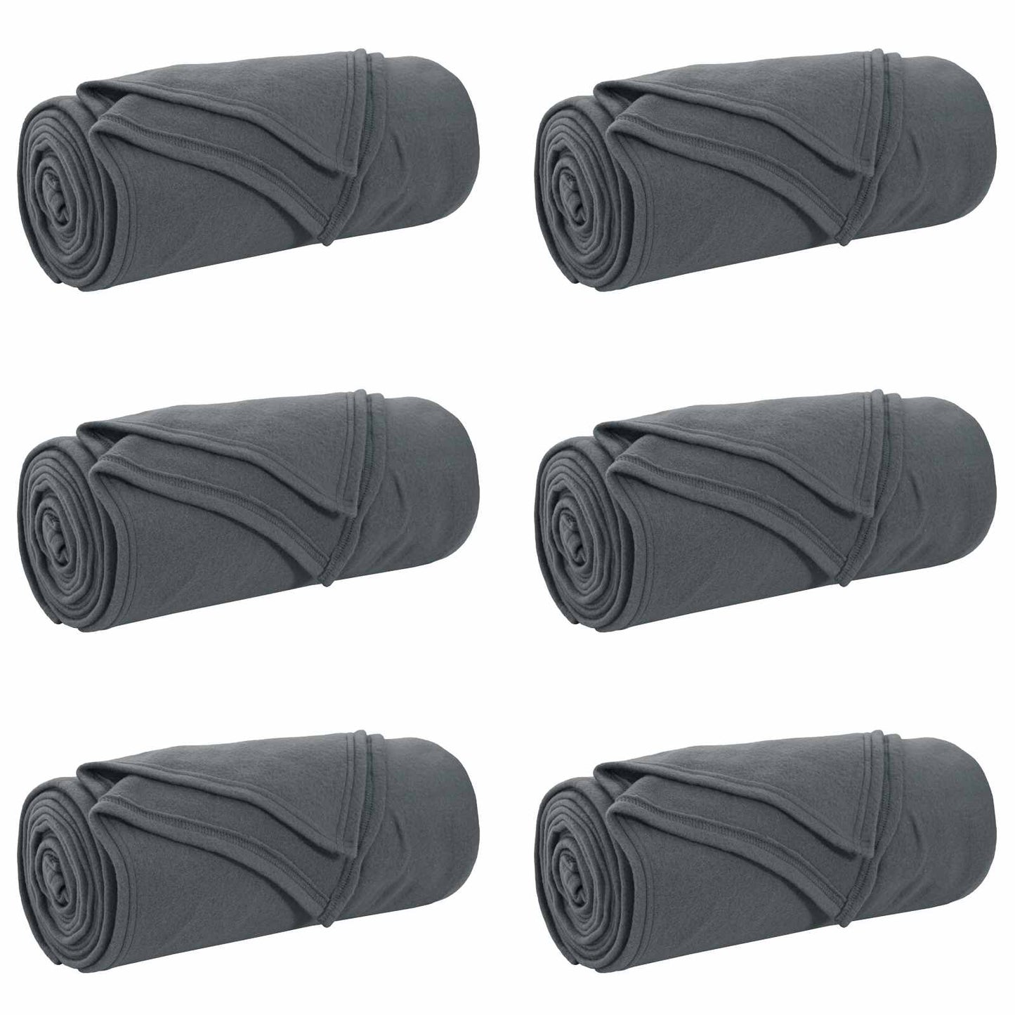 Throw Blankets 6 pcs Dark Grey 270 x 240 cm Fleece