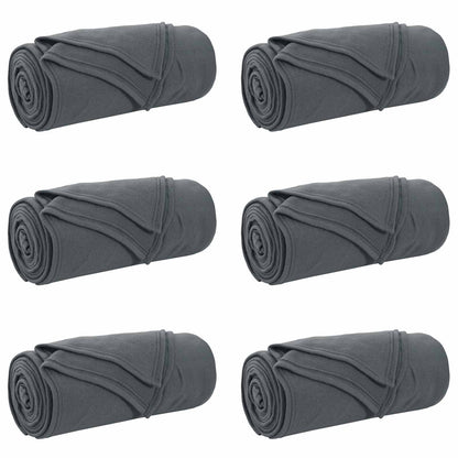 Throw Blankets 6 pcs Dark Grey 270 x 240 cm Fleece