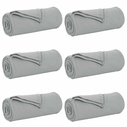 Throw Blankets 6 pcs Grey 240 x 220 cm Fleece