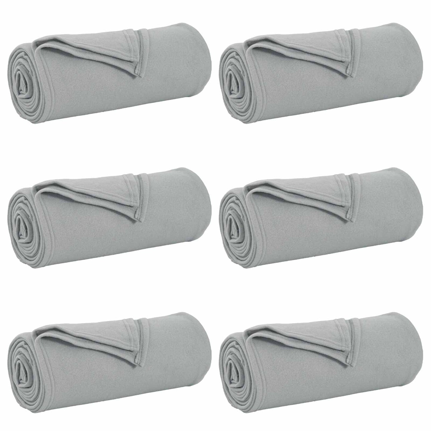 Throw Blankets 6 pcs Grey 270 x 240 cm Fleece