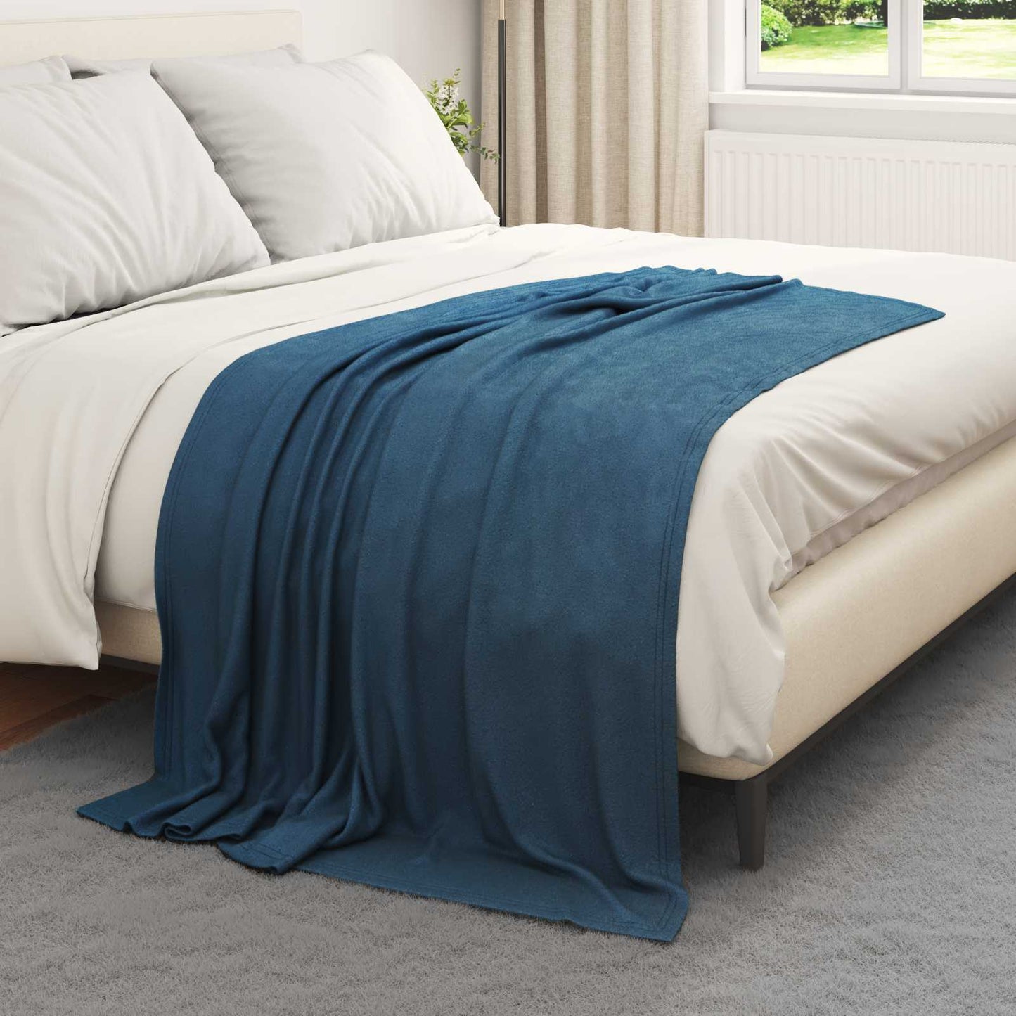 Throw Blankets 6 pcs Navy Blue 170 x 130 cm Fleece