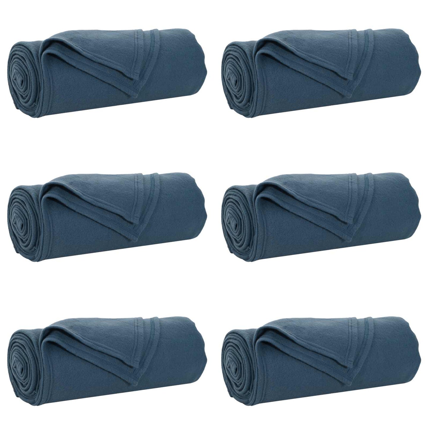 Throw Blankets 6 pcs Navy Blue 170 x 130 cm Fleece