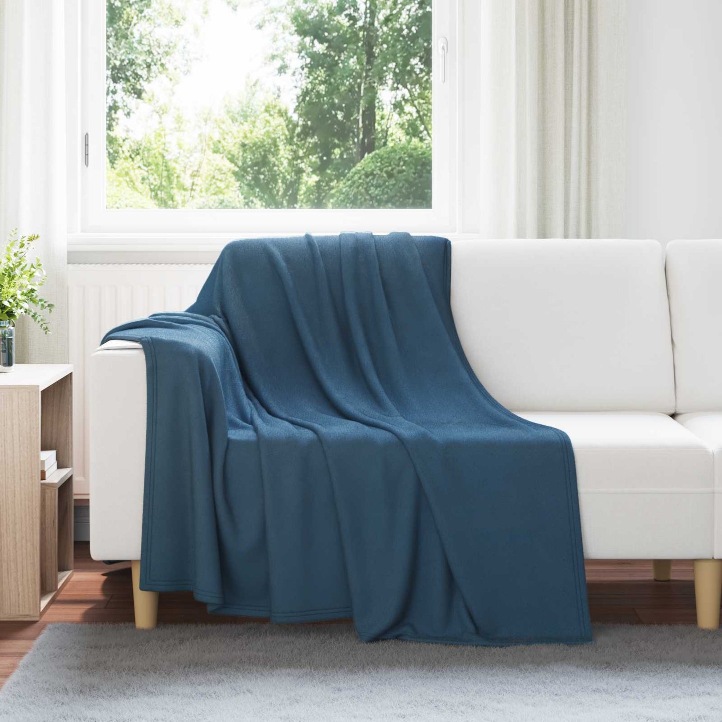Throw Blankets 6 pcs Navy Blue 200 x 150 cm Fleece