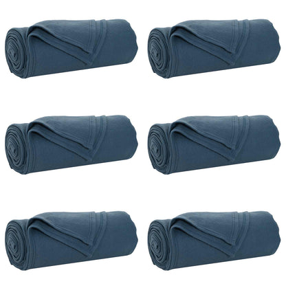 Throw Blankets 6 pcs Navy Blue 270 x 240 cm Fleece