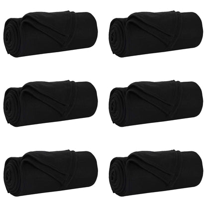 Throw Blankets 6 pcs Black 200 x 150 cm Fleece