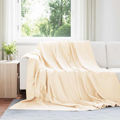 Throw Blankets 6 pcs Cream 240 x 220 cm Fleece