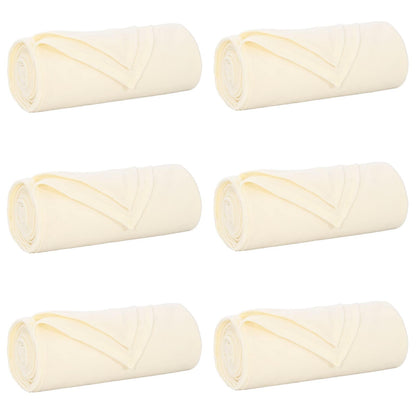 Throw Blankets 6 pcs Cream 240 x 220 cm Fleece