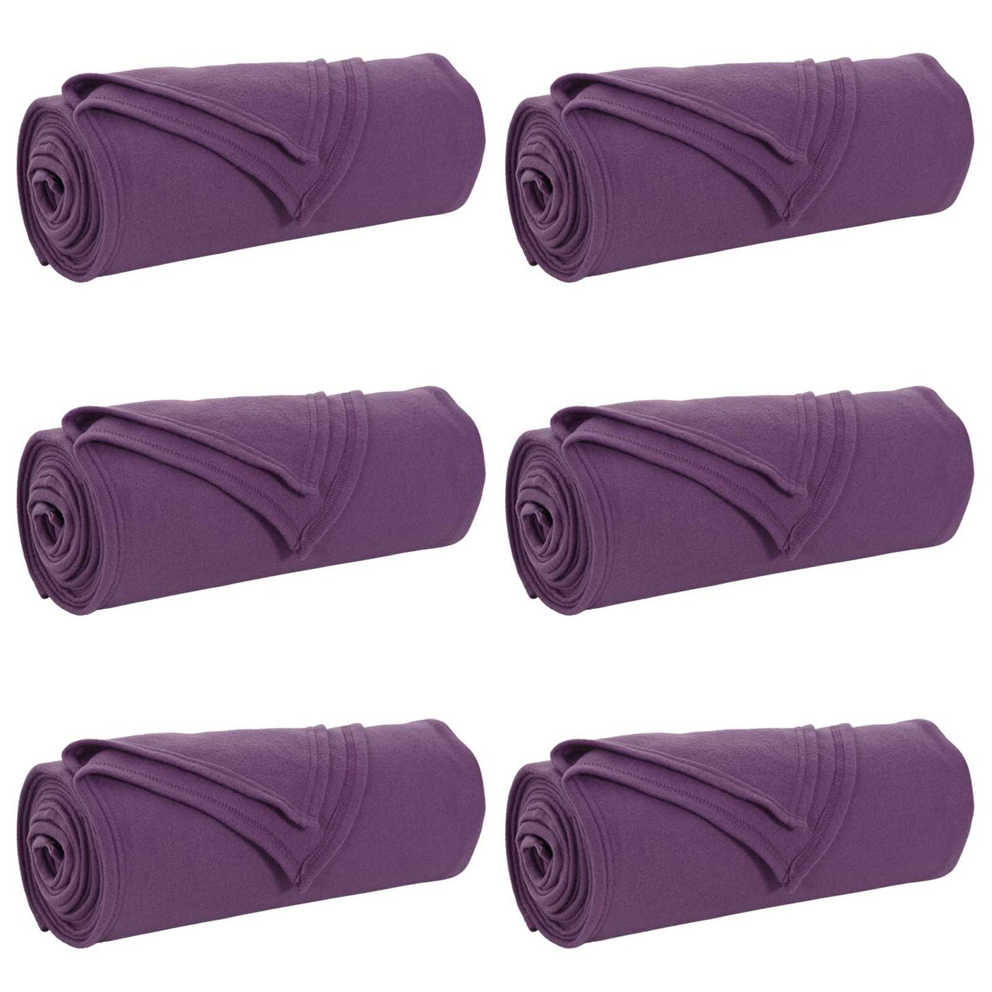 Throw Blankets 6 pcs Purple 170 x 130 cm Fleece