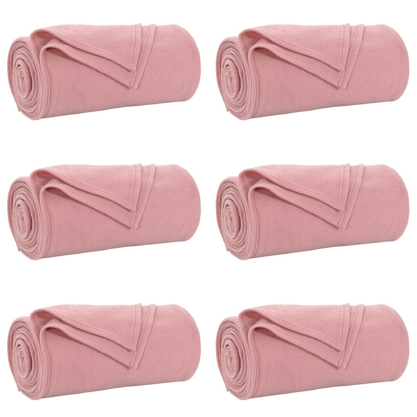 Throw Blankets 6 pcs Pink 240 x 220 cm Fleece