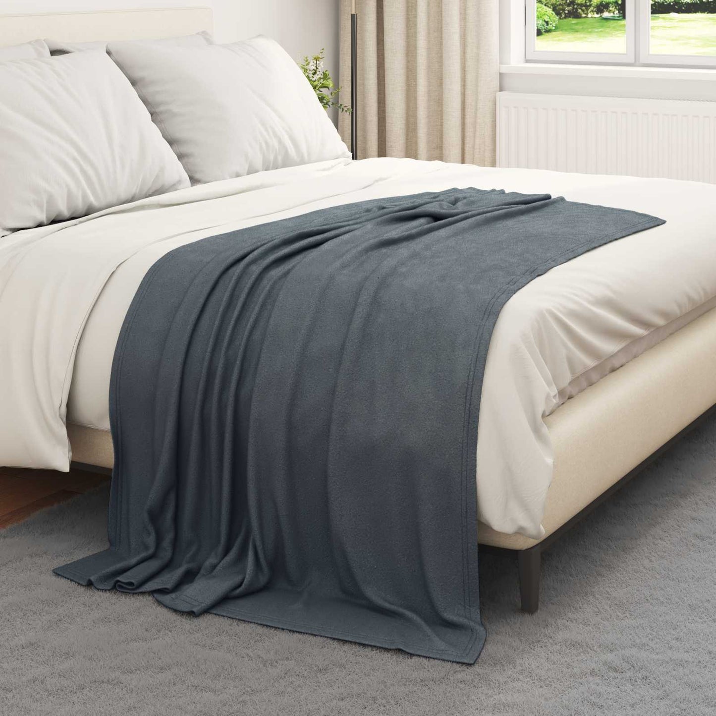 Throw Blankets 24 pcs Dark Grey 170 x 130 cm Fleece