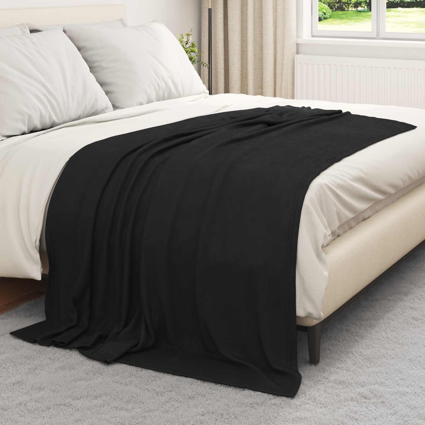 Throw Blankets 24 pcs Black 200 x 150 cm Fleece