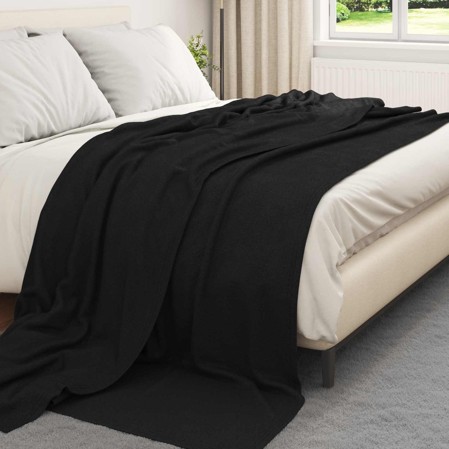 Throw Blankets 24 pcs Black 240 x 220 cm Fleece