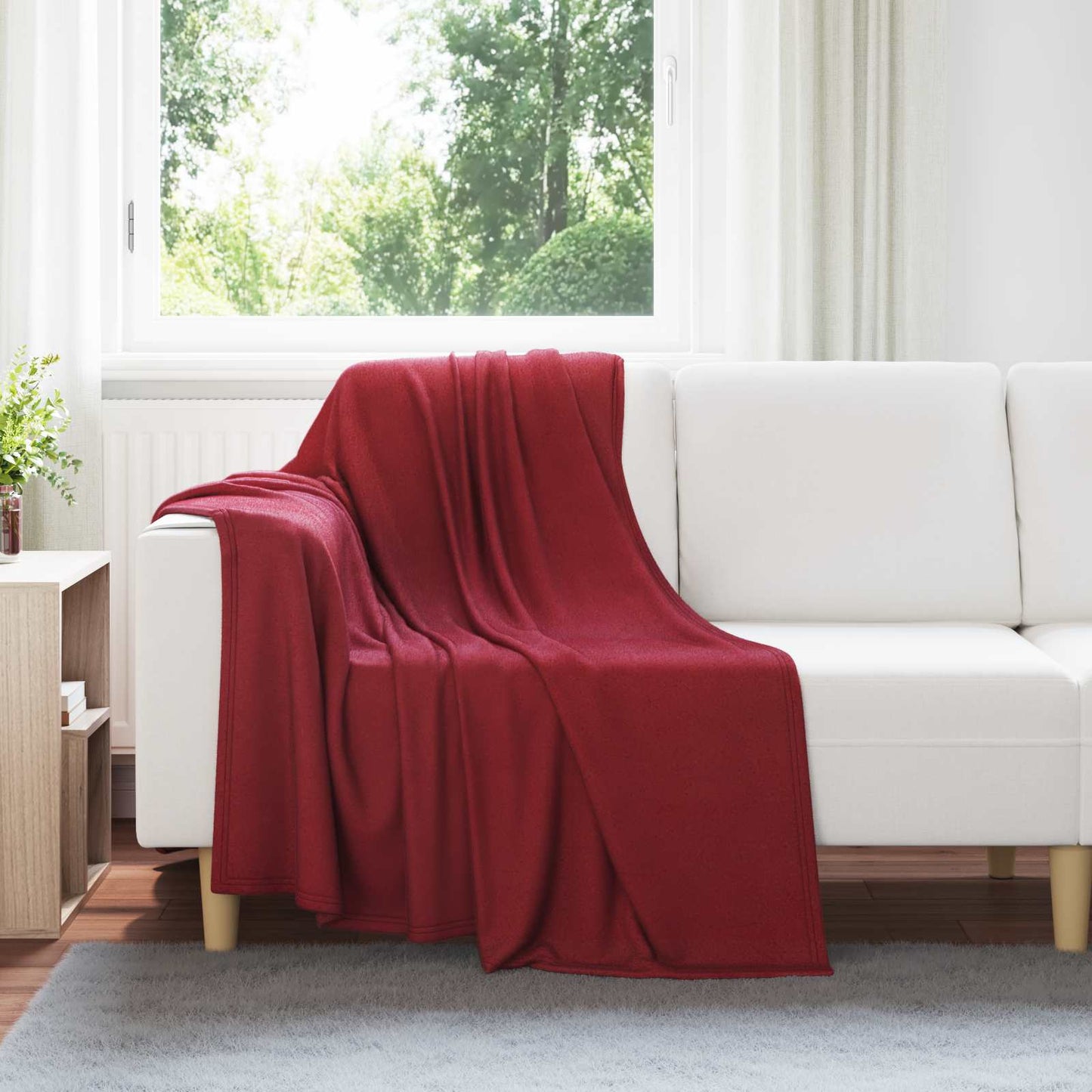 Throw Blankets 24 pcs Bordeaux Red 170 x 130 cm Fleece