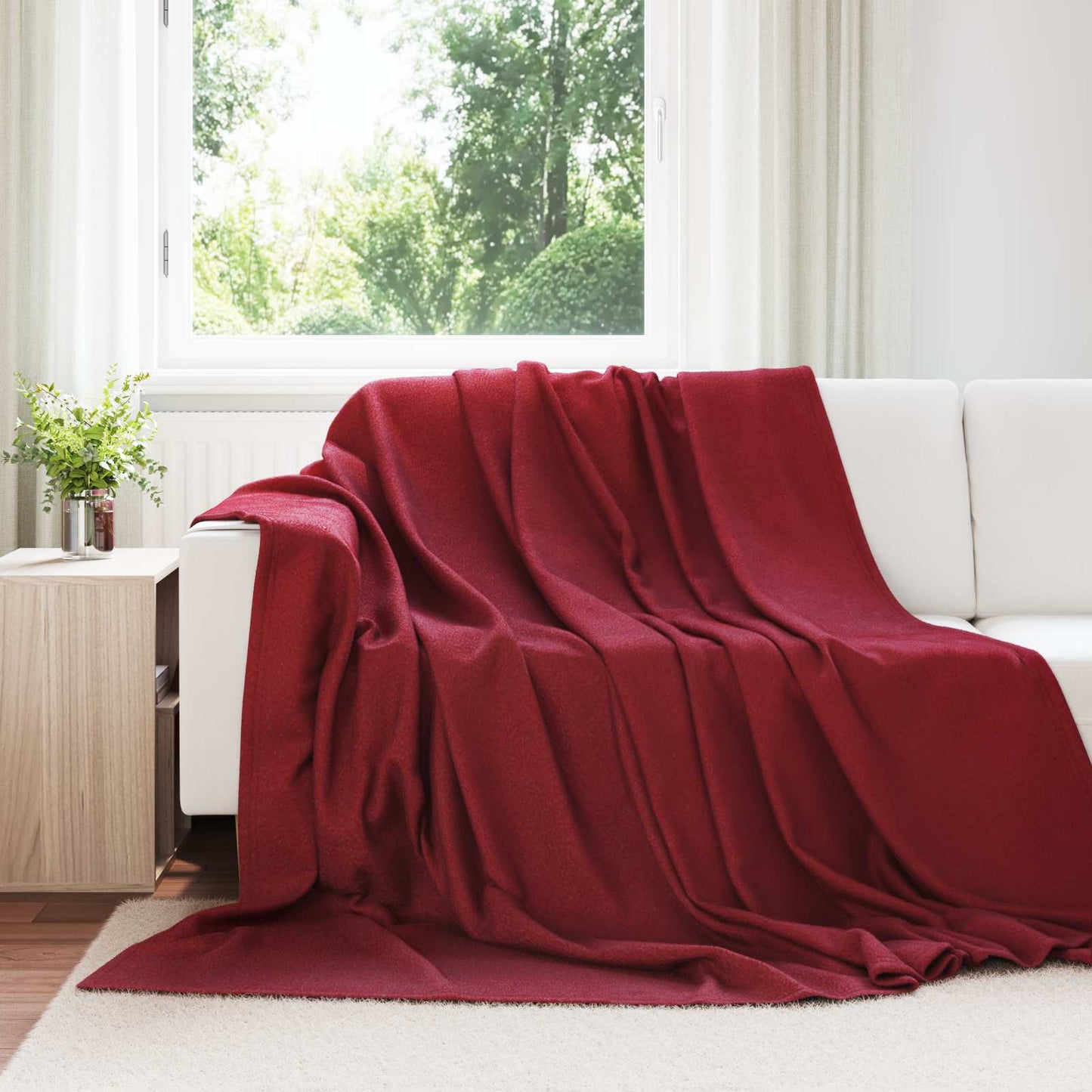 Throw Blankets 24 pcs Bordeaux Red 240 x 220 cm Fleece