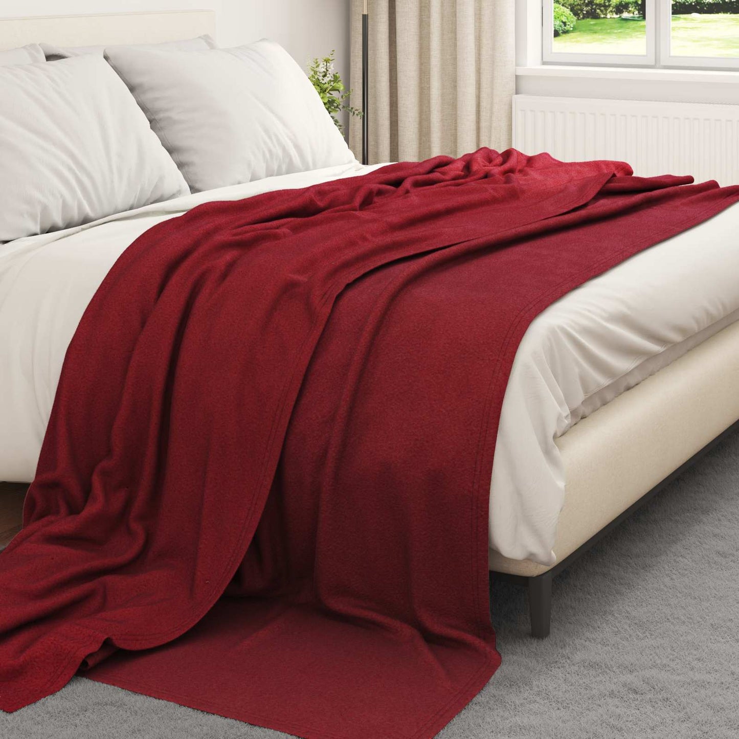 Throw Blankets 24 pcs Bordeaux Red 270 x 240 cm Fleece