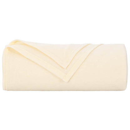 Throw Blanket Cream 210 x 140 cm Fleece