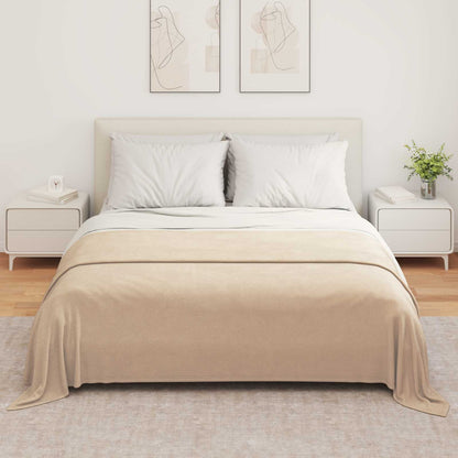 Throw Blanket Camel 280 x 210 cm Fleece