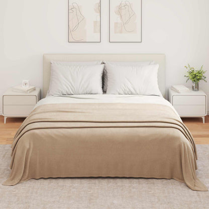 Throw Blanket Camel 350 x 270 cm Fleece