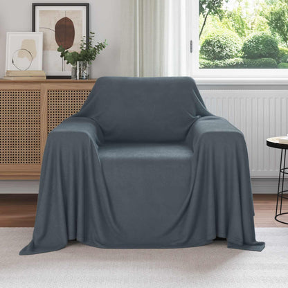 Throw Blanket Dark Grey 210 x 140 cm Fleece