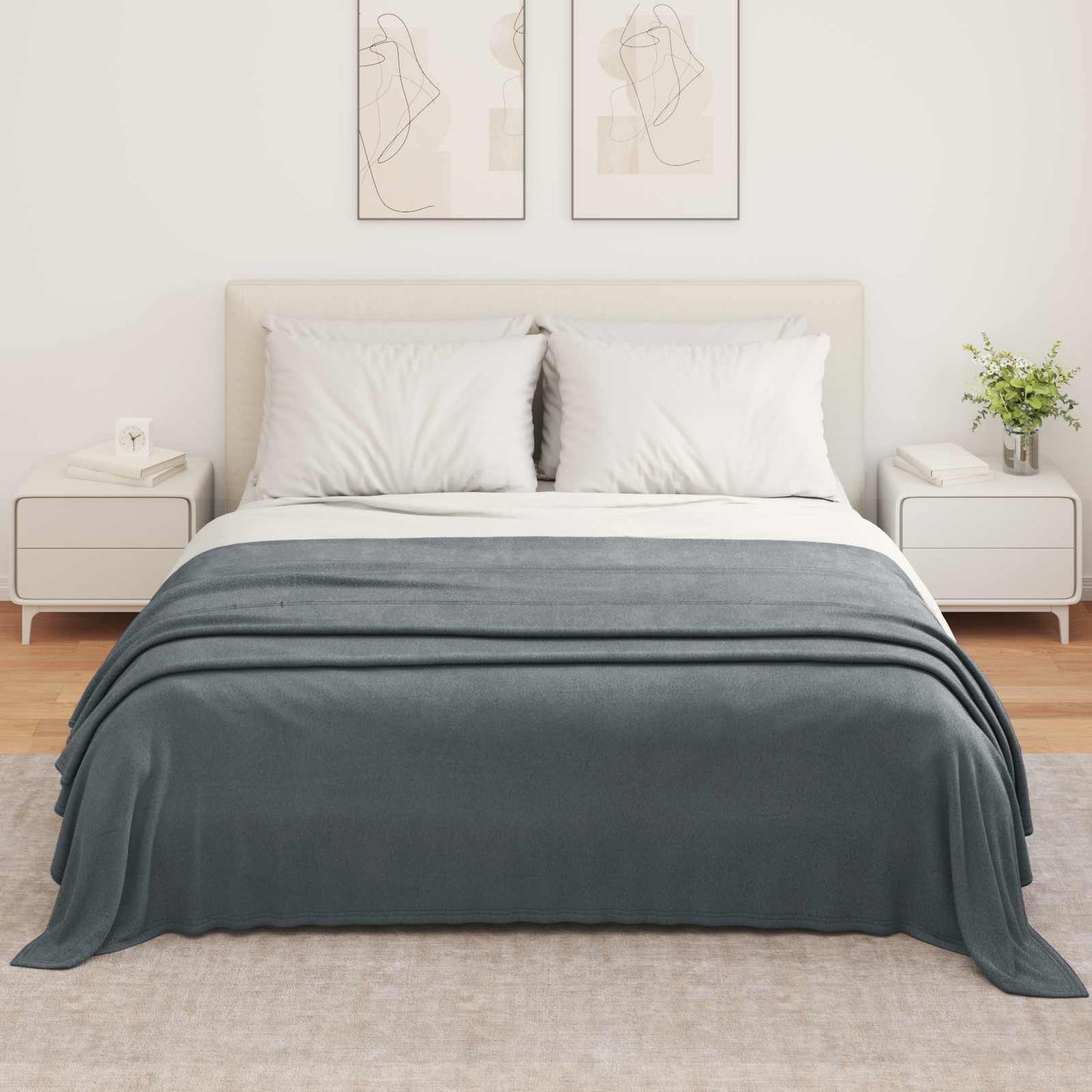Throw Blanket Dark Grey 350 x 270 cm Fleece
