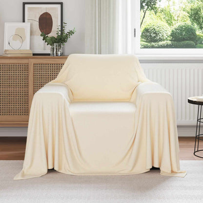 Throw Blankets 6 pcs Cream 210 x 140 cm Fleece
