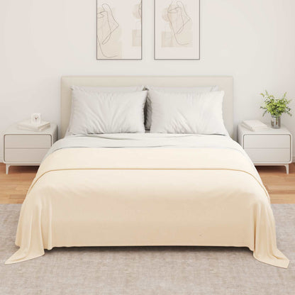 Throw Blankets 6 pcs Cream 280 x 210 cm Fleece