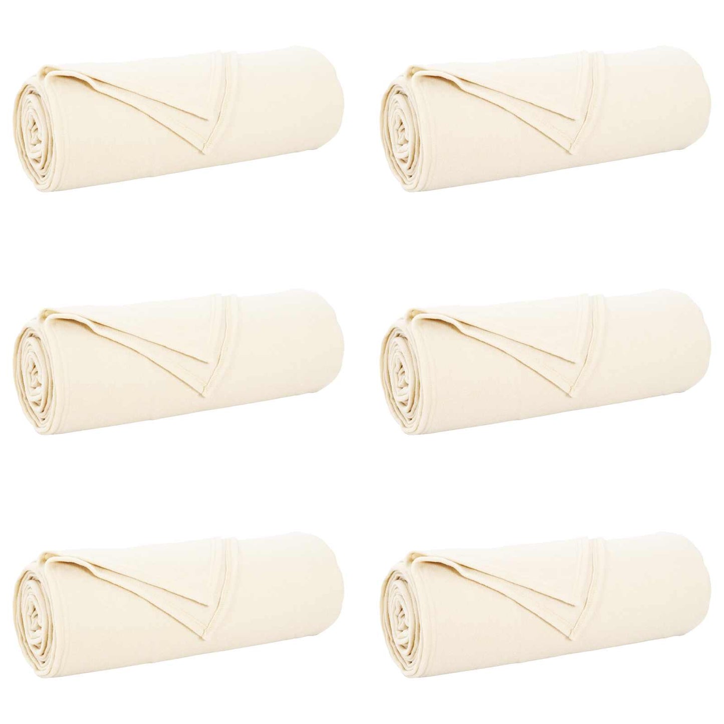 Throw Blankets 6 pcs Cream 280 x 210 cm Fleece