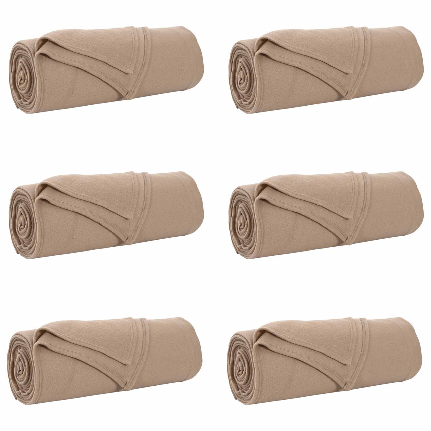 Throw Blankets 6 pcs Camel 210 x 140 cm Fleece