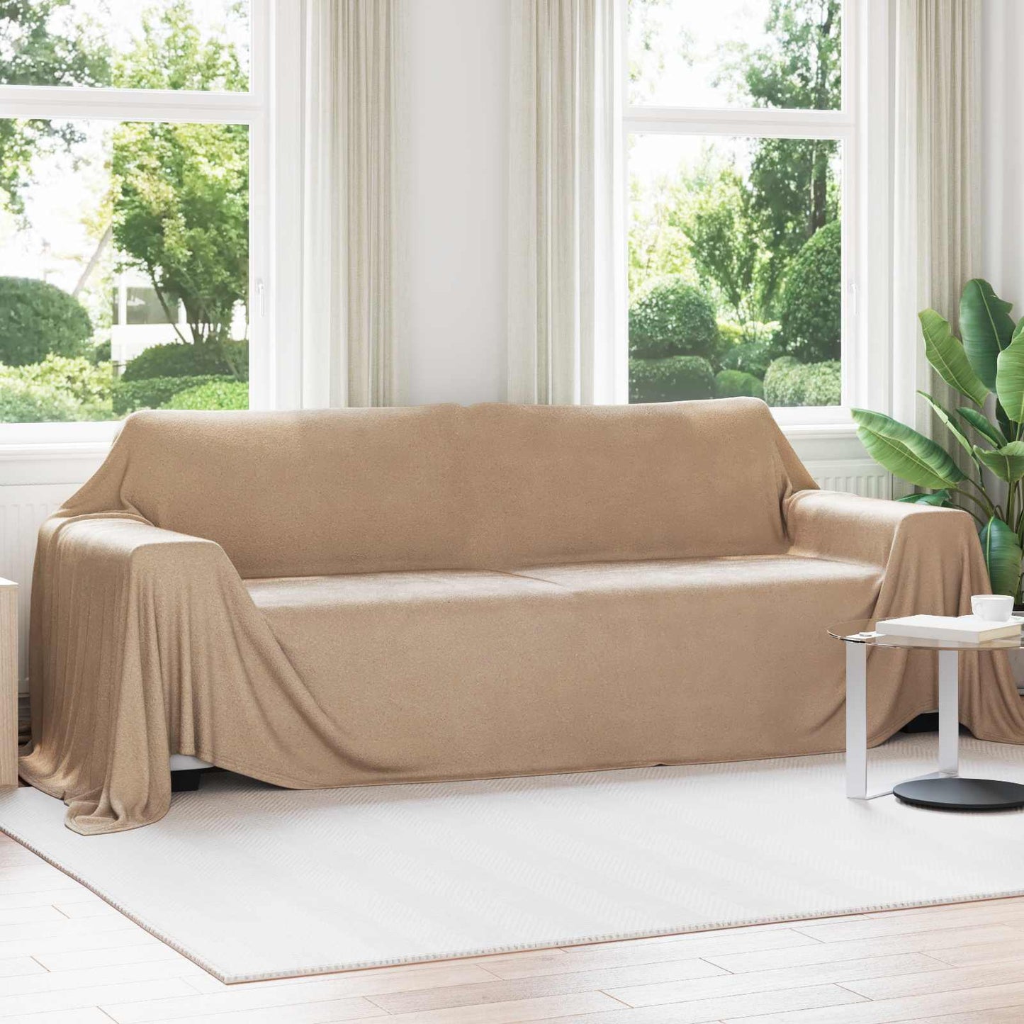 Throw Blankets 6 pcs Camel 350 x 270 cm Fleece