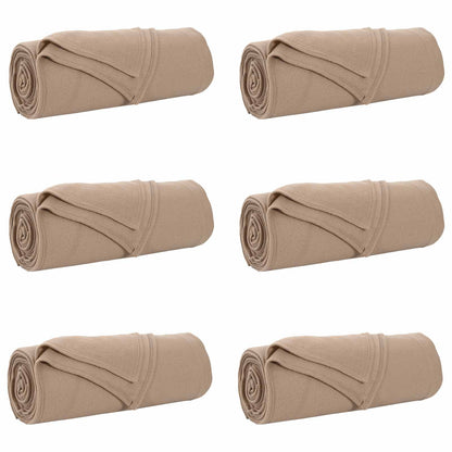 Throw Blankets 6 pcs Camel 350 x 270 cm Fleece