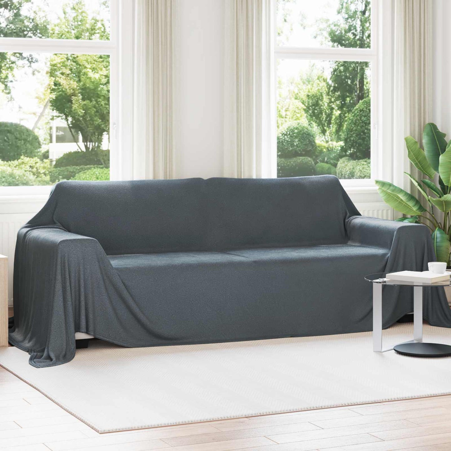 Throw Blankets 6 pcs Dark Grey 350 x 270 cm Fleece