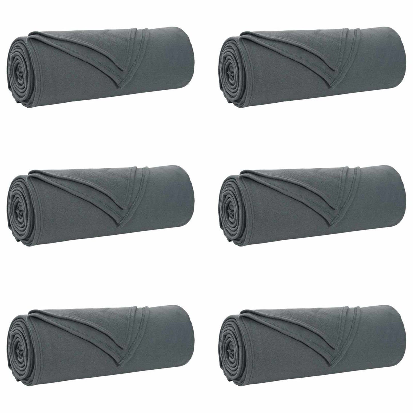 Throw Blankets 6 pcs Dark Grey 350 x 270 cm Fleece