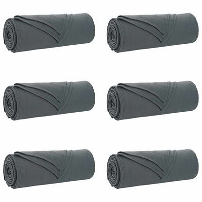 Throw Blankets 6 pcs Dark Grey 350 x 270 cm Fleece