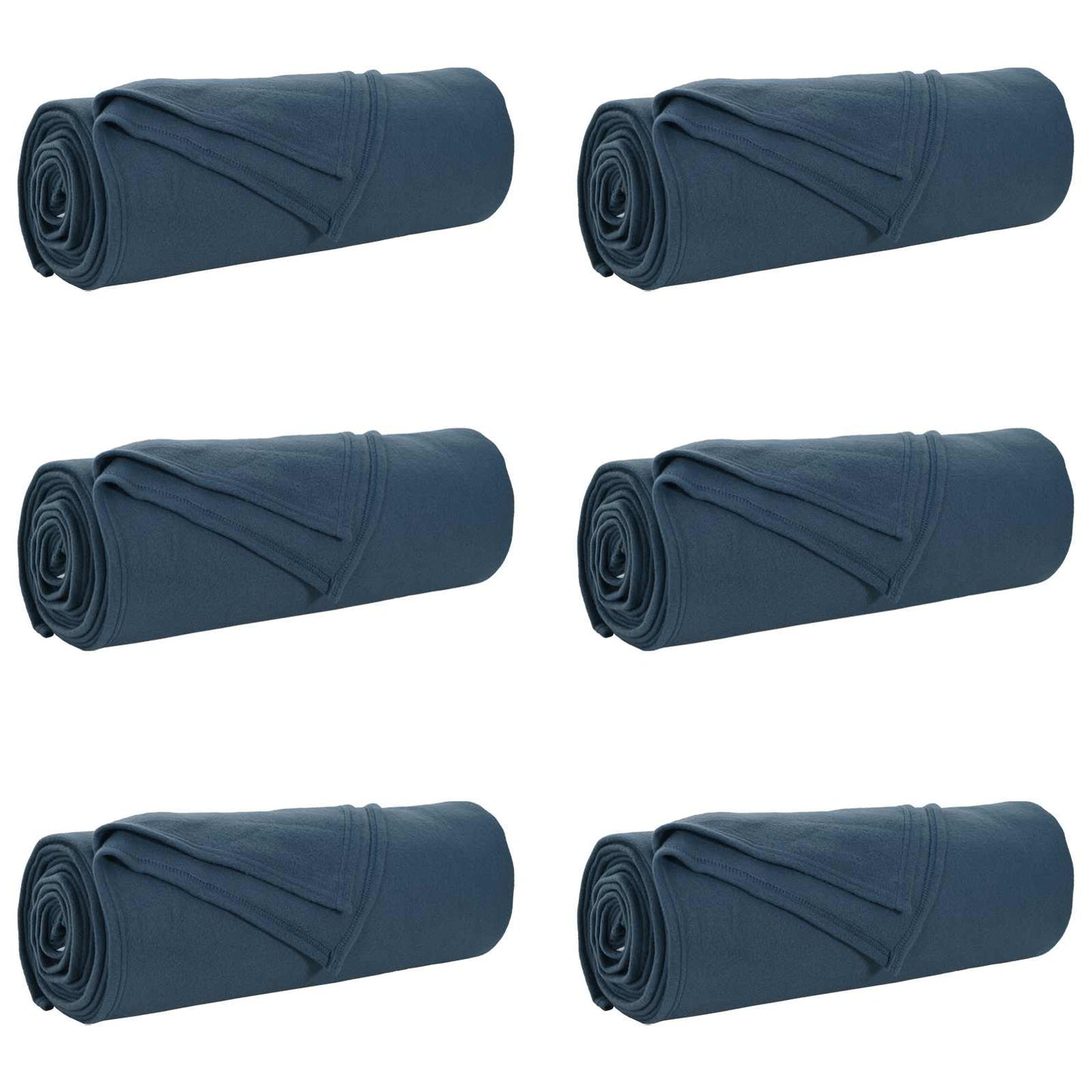 Throw Blankets 6 pcs Navy Blue 210 x 140 cm Fleece