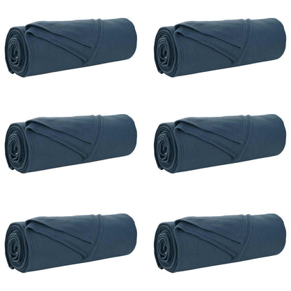Throw Blankets 6 pcs Navy Blue 280 x 210 cm Fleece