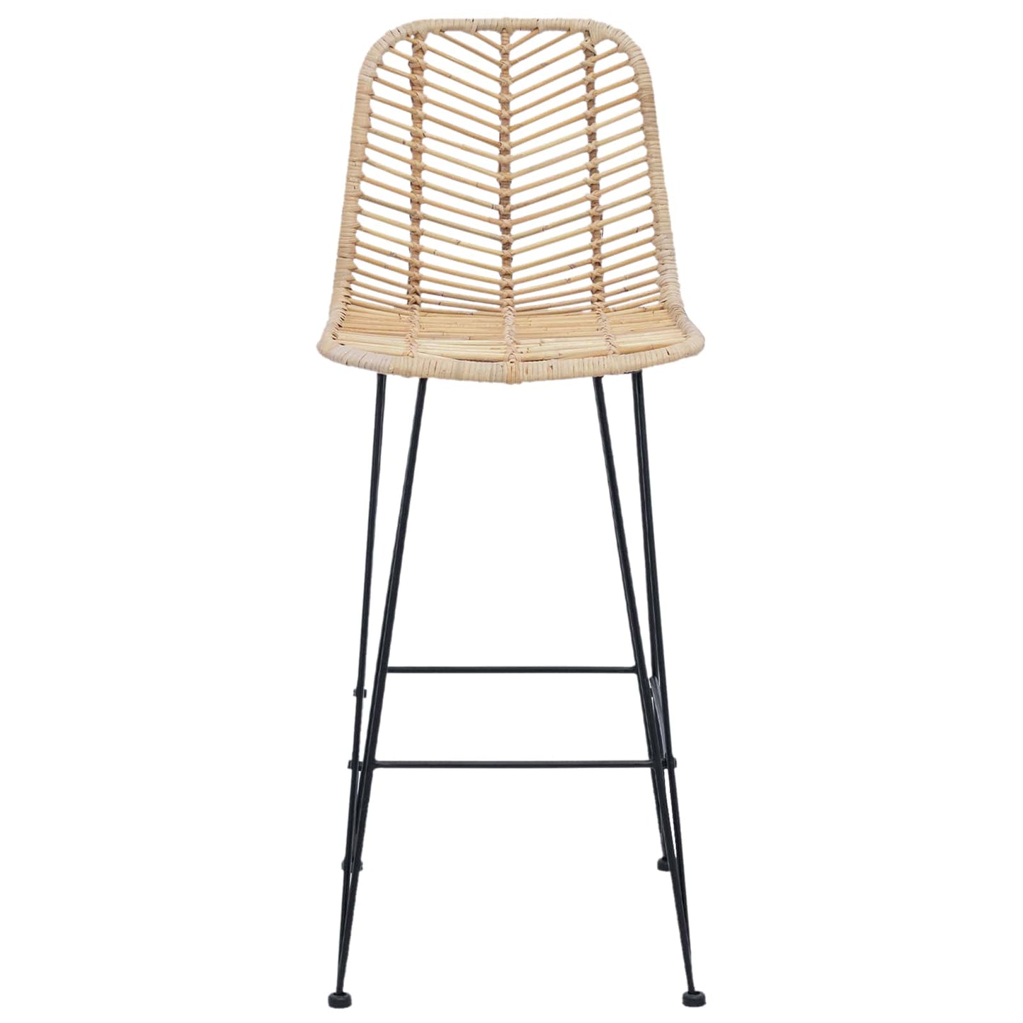 Bar Chair 2 pcs Natural 44.5 x 53 x 111 cm Rattan and Iron