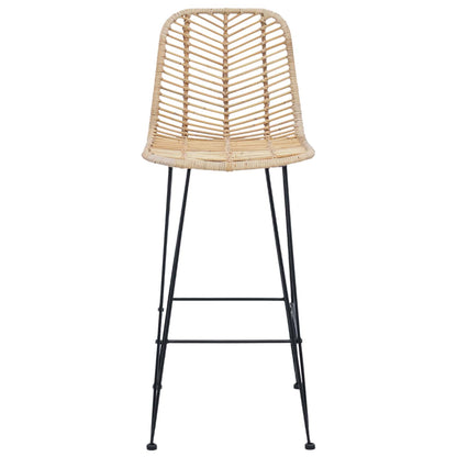 Bar Chair 2 pcs Natural 44.5 x 53 x 111 cm Rattan and Iron