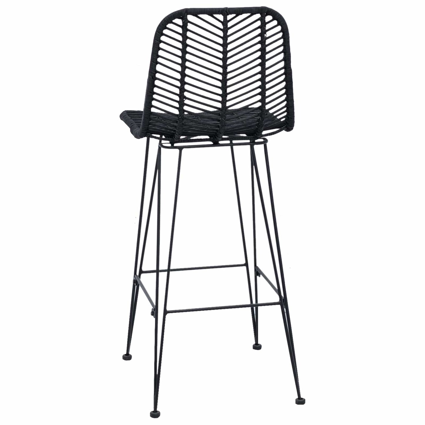 Bar Chair 2 pcs Black 44.5 x 53 x 111 cm Rattan and Iron