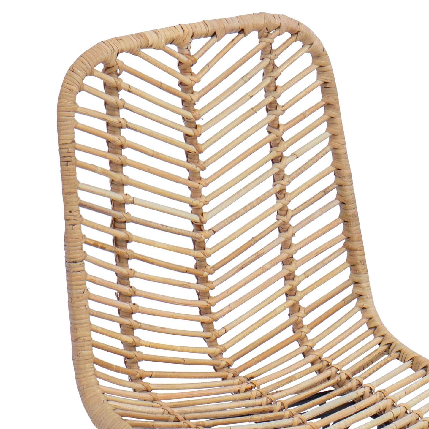 Dining Chair 2 pcs Rattan and Iron Natural 44.5 x 54.5 x 85 cm