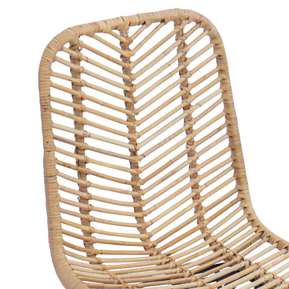 Dining Chair 2 pcs Rattan and Iron Natural 44.5 x 54.5 x 85 cm
