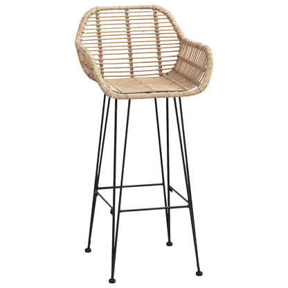 Bar Chair 2 pcs 55 x 52 x 105 cm Rattan and Iron